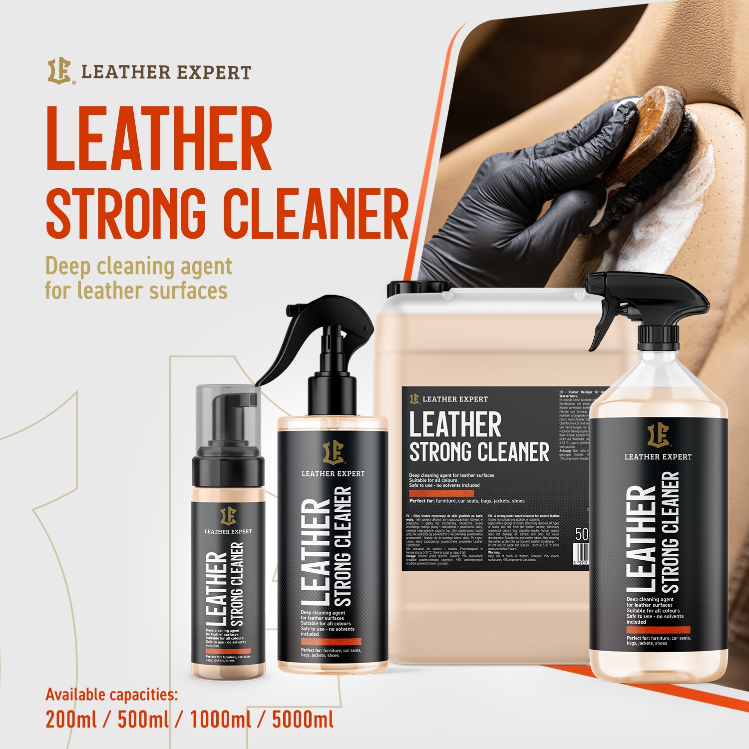 Leather Expert Strong Cleaner - silný čistič kůže